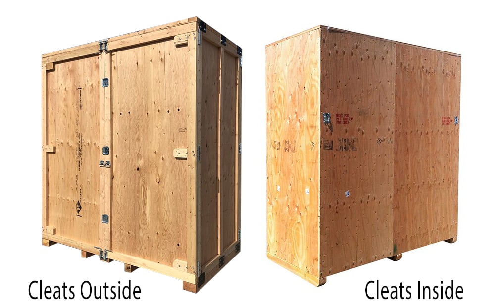 reusable shipping crate cleats inside and cleats outside